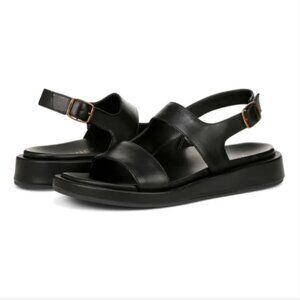 Vionic Madera Blk Leather Platform Sandals Women's Size 9 Comfort Slingback Shoe